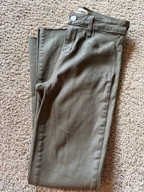 L’AGENCE Ruth High Rise Straight Pinewood Coated raw hem denim size 24